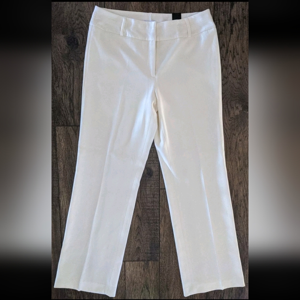 Atelier Luxe Boutique Women's Straight Leg Ivory Stretch Dress Pants Size 8 NWT!